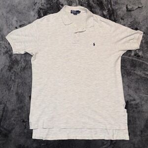 Polo by Ralph Lauren Light Heather Gray Polo Shirt with Navy Logo